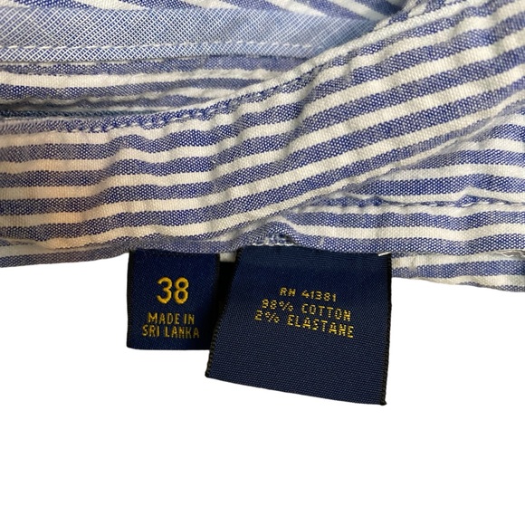 Polo Ralph Lauren Shorts Size 38 Blue Striped Seersucker Stretch Classic Fit - Picture 5 of 5